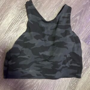 Athleta Black and Gray Camo Performance Crop Tank